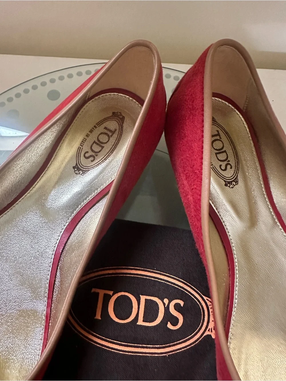 Tod's Red Suede Tassel Trim Loafers